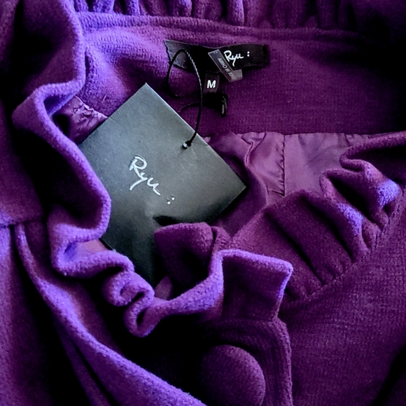 NWT Ryu Swing Coat Jacket in Purple Puff Sleeves & Big Bow Size Medium - Picture 13 of 13